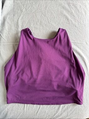 High-Neck Sports Bra Crop Top in Purple